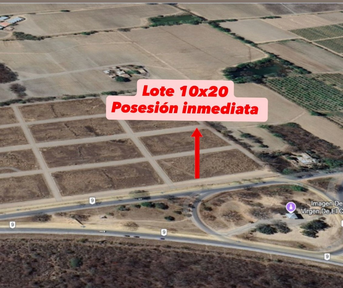 VENDO TERRENO EL CARMEN A METROS DE LA RN N°9  