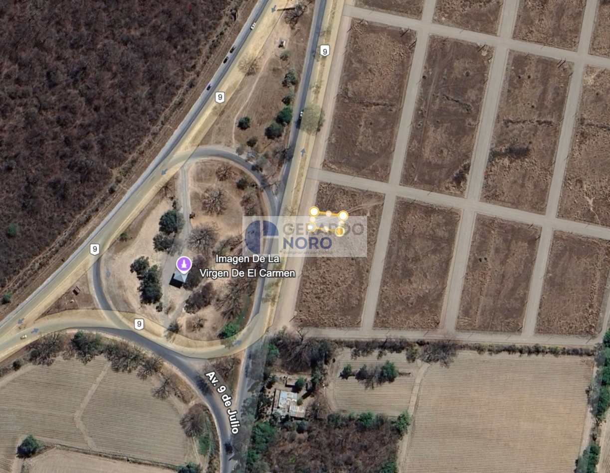 VENDO TERRENO EL CARMEN A METROS DE LA RN N°9  